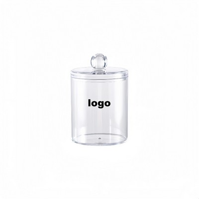Clear PS Cotton Swab Storage Box with Lid Cosmetic Organizer Set