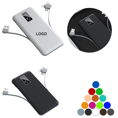 5000mAh Power Bank w/Built-In Cable