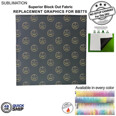 48Hr Quick Ship - Replacement Graphics for 7.5' Straight Wall with Velcro on the back.
