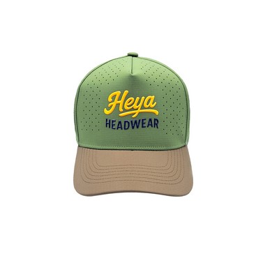 Performance Laser-Perforated Baseball Cap with Custom Silicone Patch
