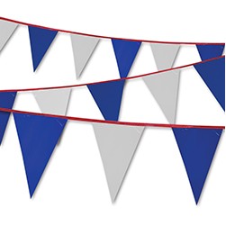 Blue & White Triangle Pennants