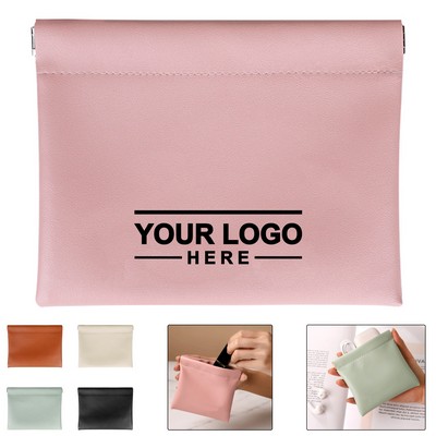 Large Self-Closing PU Organizer Pouch