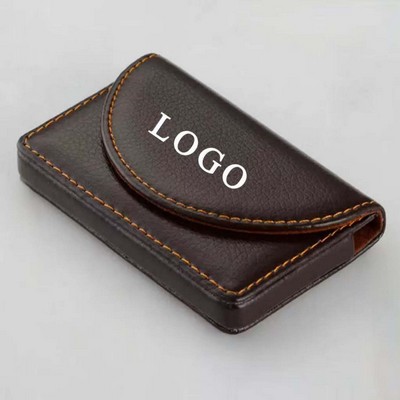 PU Business Card Holder With Magnetic Closure