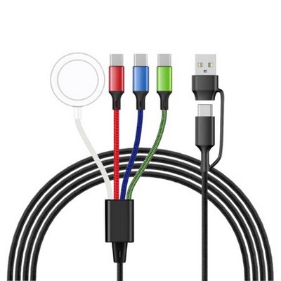 6-in1 USB Cable w/ 3 Type-C output and Apple Watch Charger