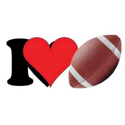 I Love Football Promotional Magnet w/ Strip Magnet (12 Square Inch)