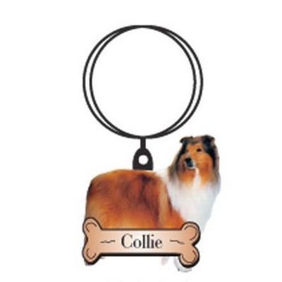 Collie Dog Keychain w/Mirrored Back (12 Square Inch)