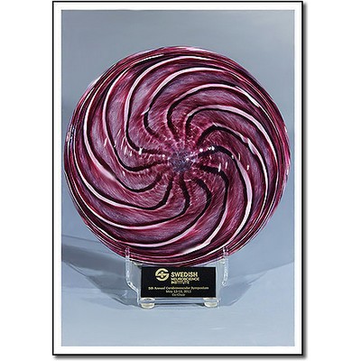 Burgundy Art Glass Rondelle w/o Stand (9"x9")