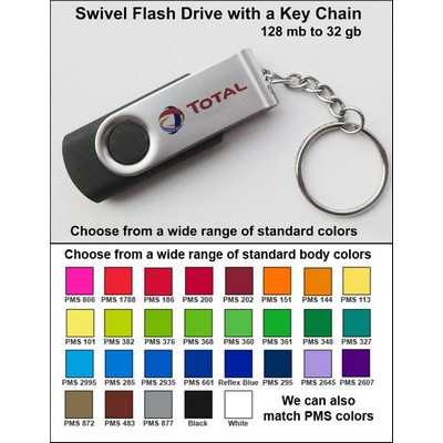 512 MB Swivel Flash Drive w/Key Chain