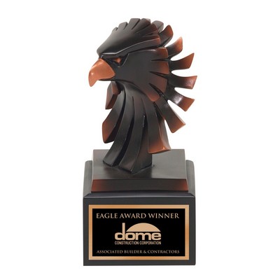 9" Modern Bronze Eagle Head