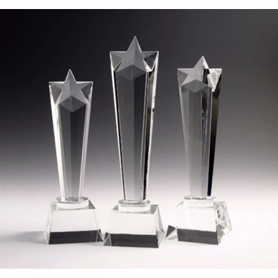 Star Tower Optic Crystal Award (3"x 11")
