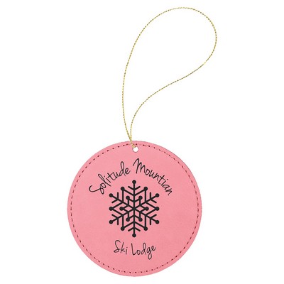 Round Leatherette Ornament with String