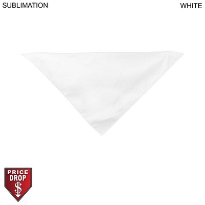 Large Dog Bandana, (32"x22"x22"), Stitched Edges, White, Blank Only