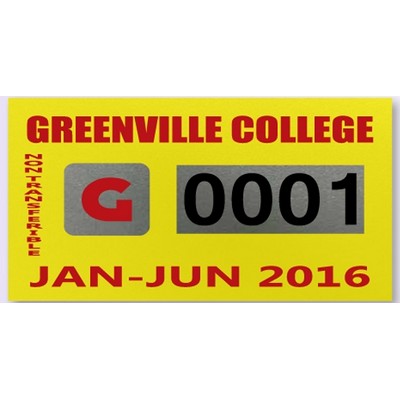 Custom Matte Vinyl Parking Permit Decal (4¼" x 2¼")