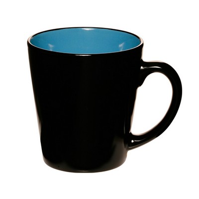 Two-Tone Black Matte Ceramic Mug, 12 Oz.