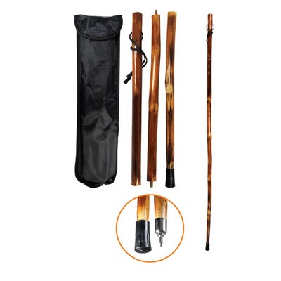 3 Piece 55" Detachable Wooden Hiking Stick
