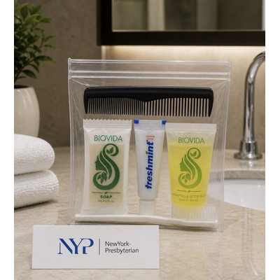5-Piece Travel Hygiene Kit in Clear Zip Bag