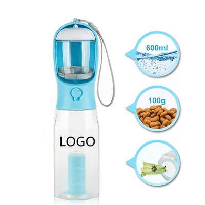 3-in-1 Dog Water Bottle With Food Container And Poop Bags