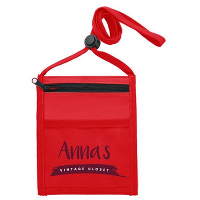 Adjustable Lanyard Neck Wallet - 6.00" x 5.25"