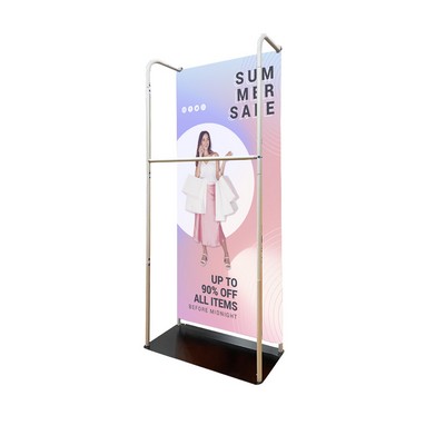 40" w x 89" h Straight Display w/Hanger Rail - 2 Side Imprint