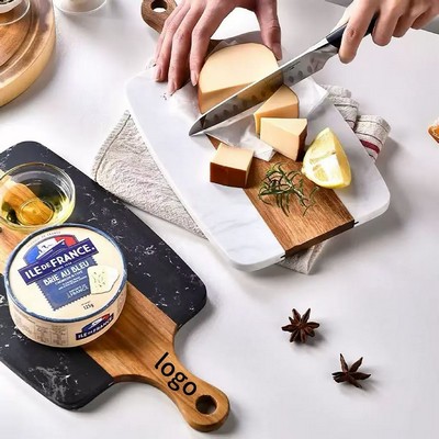 Marble & Acacia Wood Dual-Material Cutting Board
