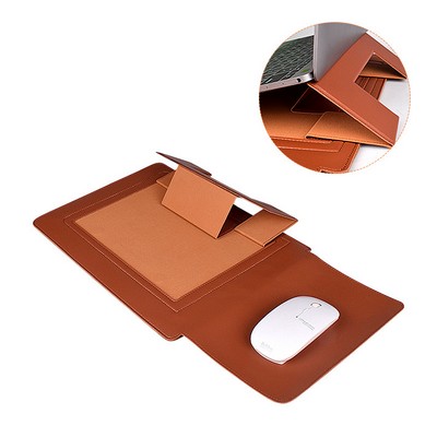 PU Leather Laptop Sleeve with Stand –Slim Protective Carrying Case for Office and Travel