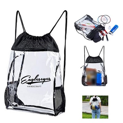 Self-standing Clear Drawstring Backpack