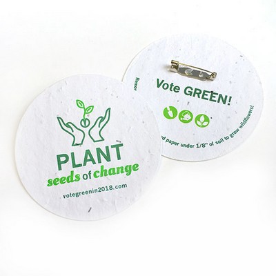 Double-Sided 3" Circle Seed Paper Button Badges