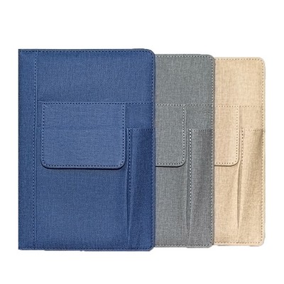 A5 Fuax Leather Pocket Notebook Journal Diary w/ Pen Holder