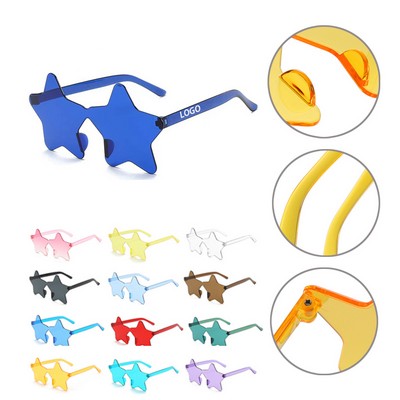 Star Shaped Rimless Sunglasses for Traveling