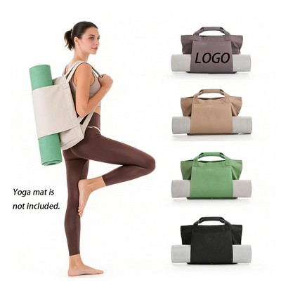 Portable Gym Mat Carrier Canvas Tote