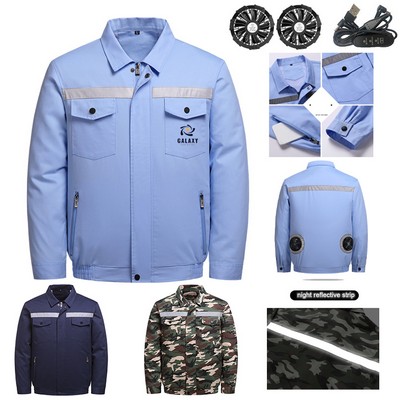 Mens Reflective Fan Cooling Jacket