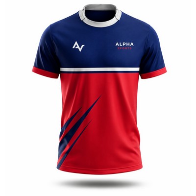 Men's Sublimated Crew Neck Collared Rugby Jersey 250GSM