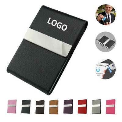 PU Leather Magnetic Business Card Holder