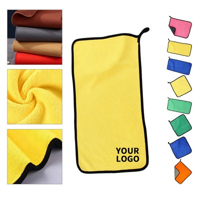 Double Sided Coral Fleece Thickened Absorbent Car Towel