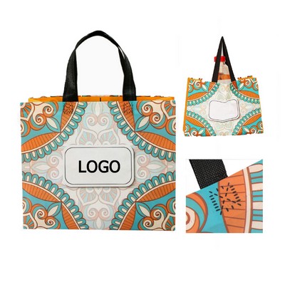 Geometric Print Premium Laminated Tote Bag