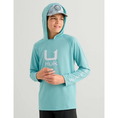 Huk® Youth Quick-Dry Fishing Hoodie with Custom Logo