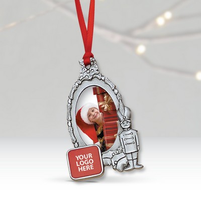 Photo Oval w/ Toy Soldier Ornament (2.5" x 1.5")