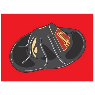 Fireman Hat Rectangle Badge w/ Bar Pin (2"x3")