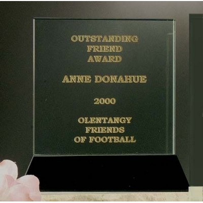 8" Jade Glass Diagonal Square Award