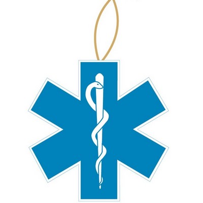 Caduceus Cross Promotional Ornament w/ Black Back (3 Square Inch)