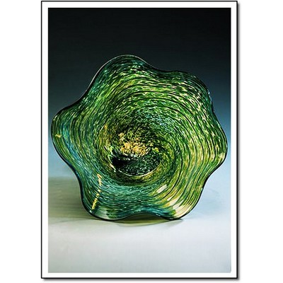 Jade Sea Art Glass Bowl w/o Marble Base (6.5"x3.5")