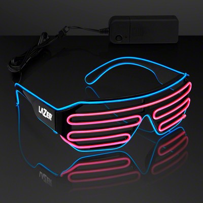Slotted EL Wire Glow Shades - Blue & Pink - PRINTED