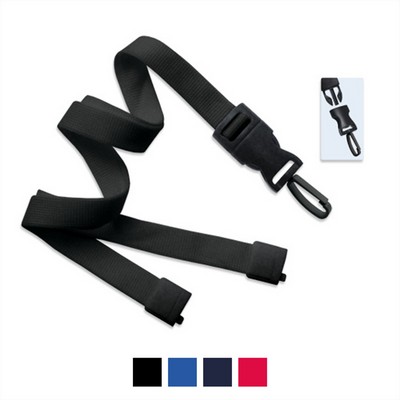 5/8" Polyester Lanyard with Breakaway and Quick Release (Plastic J-Hook)