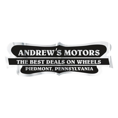 Car-Cal Dealer Decal | Curved Three Panel | 1 7/8" x 5 3/4" | Chrome Polyester