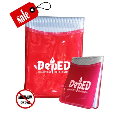 Union Printed - Frosted Red Folding Memo Notepad - Low Price - No Minimum