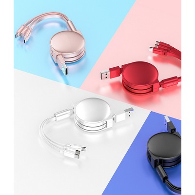 3" 1 Retractable Multi Ended Fast Charger Cord