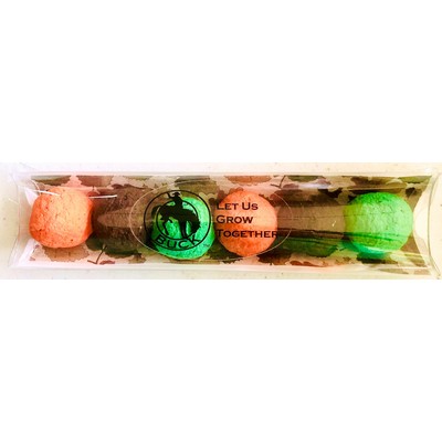 Wildflower Seed Bombs with Fall Leaves Background