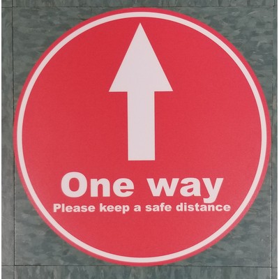 One Way Stock Carpet Decal Medium