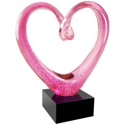 Glass Heart with Base Art Glass