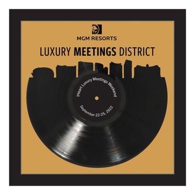 Black Framed 12" Record - Skyline + Custom Backer - 15 x 15